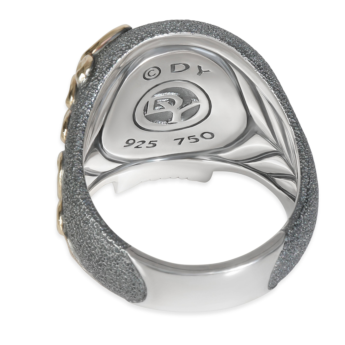 Yellow Gold & Sterling Silver  Waves Skull Ring