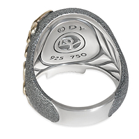 Yellow Gold & Sterling Silver  Waves Skull Ring