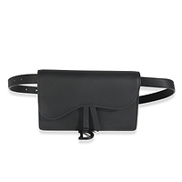 Black Ultra Matte Calfskin Saddle Belt Bag