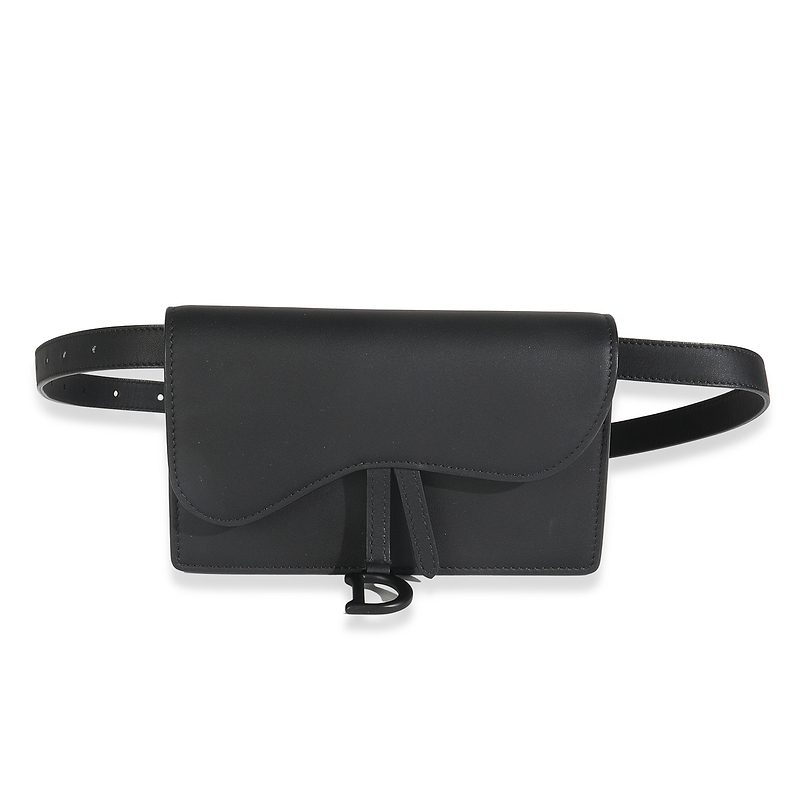 Black Ultra Matte Calfskin Saddle Belt Bag