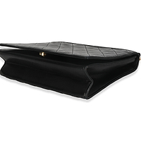 Vintage Black Matelasse Quilted Lambskin Crossbody Full Flap Bag