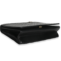 Vintage Black Matelasse Quilted Lambskin Crossbody Full Flap Bag