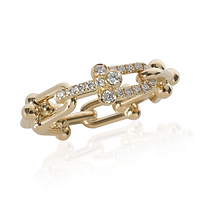 Yellow Gold Diamond HardWear Small Link Ring