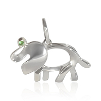 Sterling Silver Tsavorite Save The Wild Elephant Charm