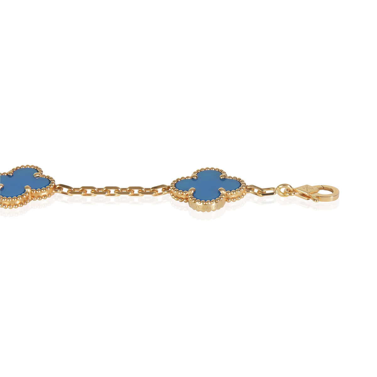 Yellow Gold Agate Vintage Alhambra Bracelet