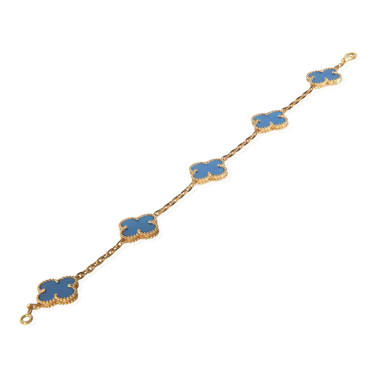 Yellow Gold Agate Vintage Alhambra Bracelet