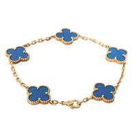 Yellow Gold Agate Vintage Alhambra Bracelet