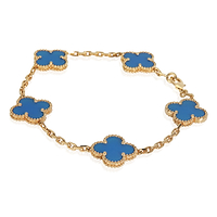 Yellow Gold Agate Vintage Alhambra Bracelet