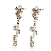 Gold-Plated  2018 Faux Pearl Anchor Earrings
