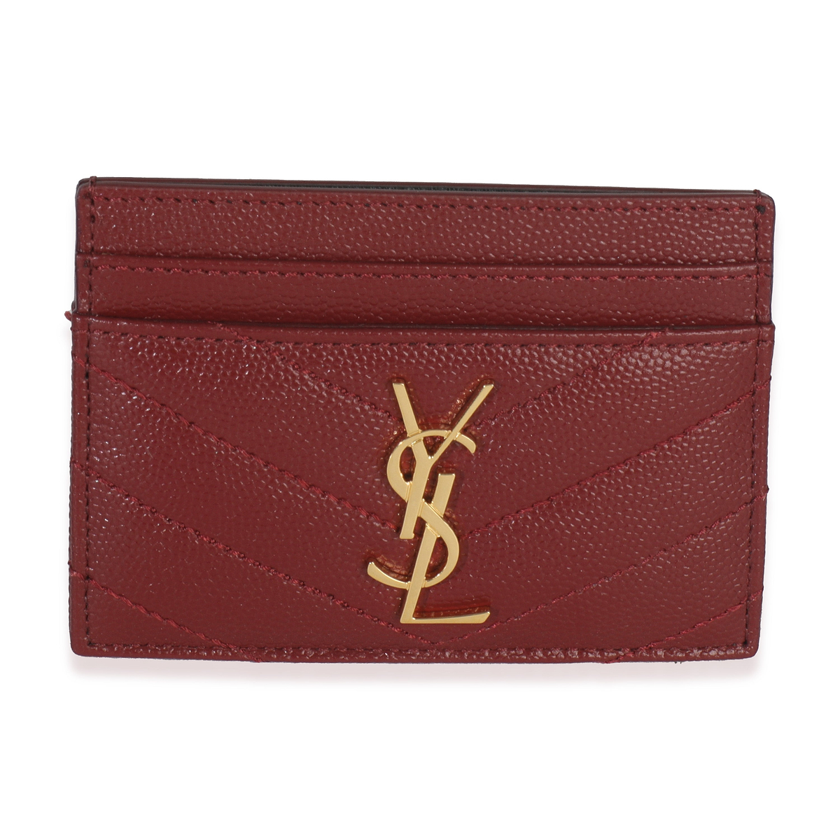 Rouge Cabernet Grain De Poudre Matelasse Cassandre Card Case