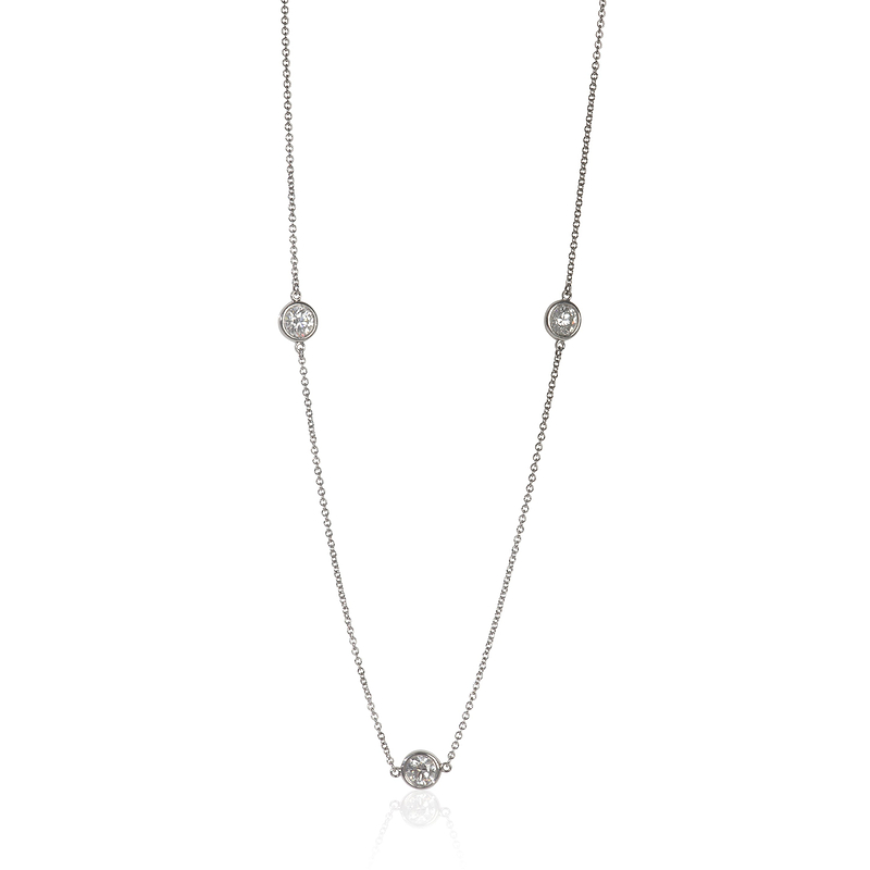 Platinum Diamond Elsa Peretti Diamond By The Yard Necklace