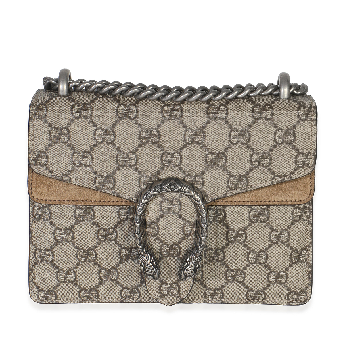 Taupe GG Supreme Canvas Mini Dionysus Shoulder Bag