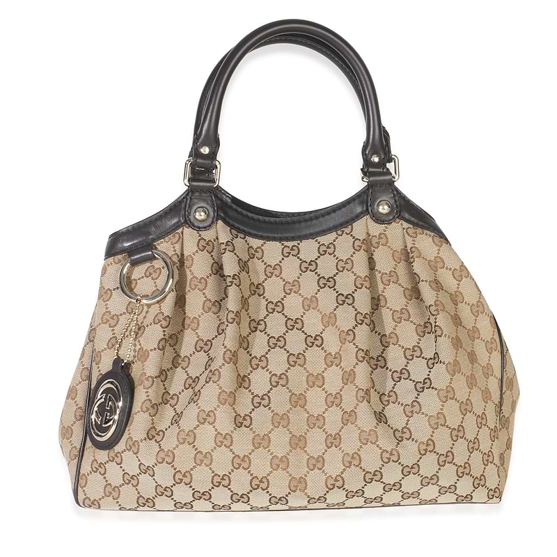 Beige GG Canvas Medium Sukey Tote