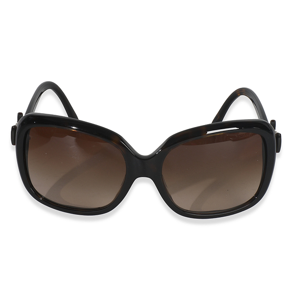 Brown Acetate Rectangle Lens CC Bow Sunglasses