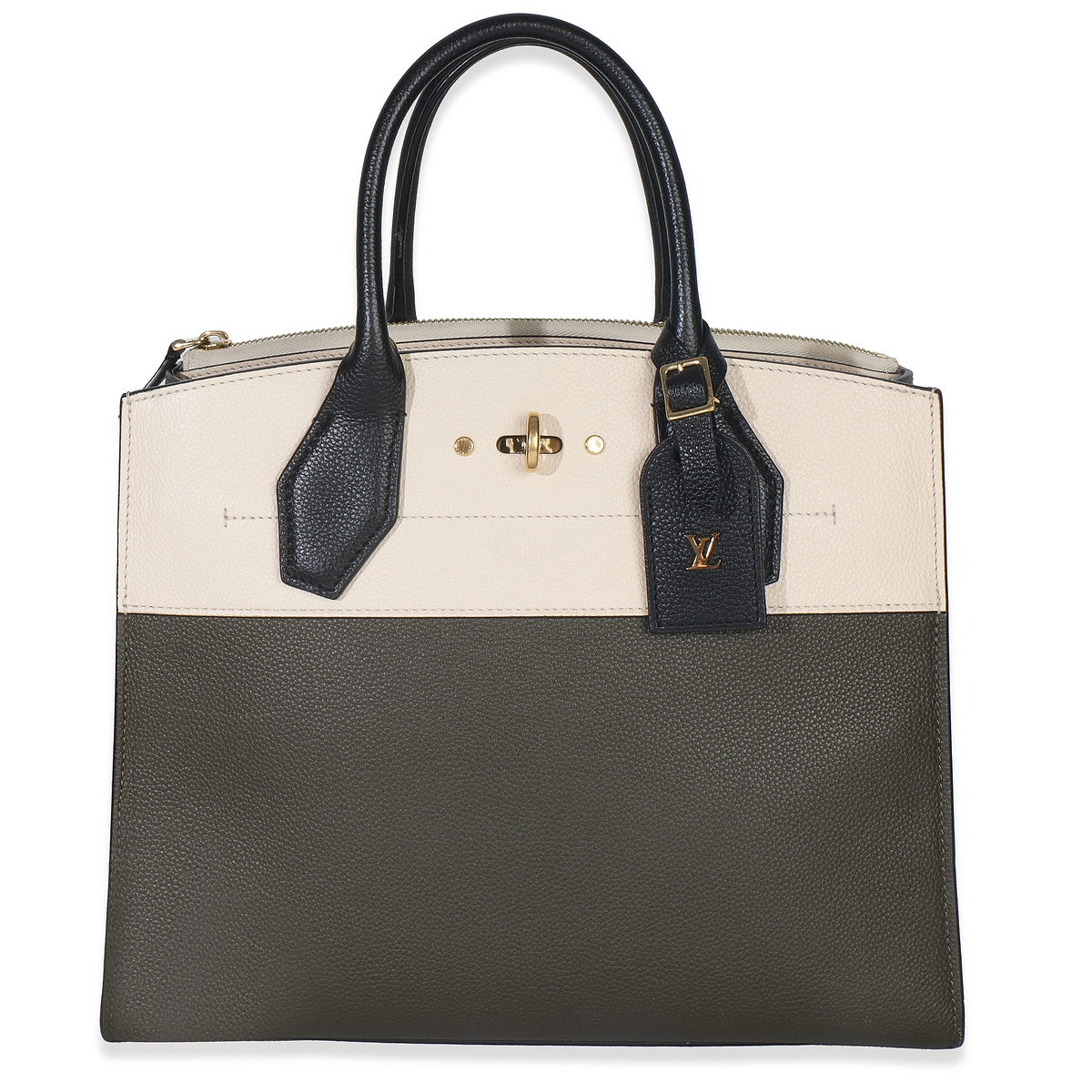 Kaki Creme Black Taurillon City Steamer MM