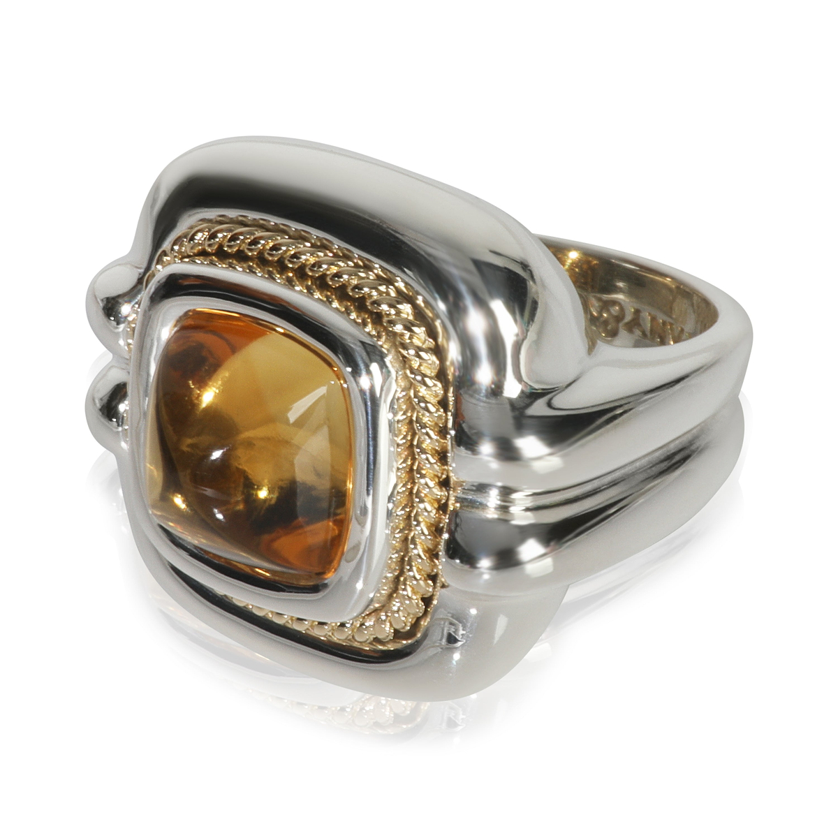 Yellow Gold & Sterling Silver Citrine Ring