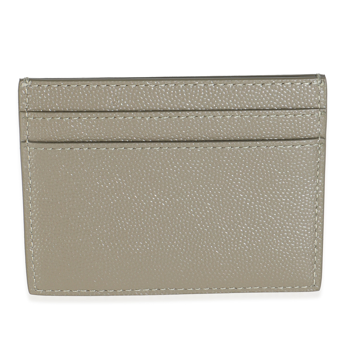 Olive Green Grain De Poudre Credit Card Case