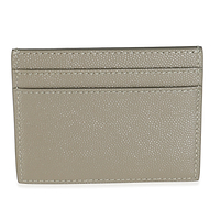 Olive Green Grain De Poudre Credit Card Case