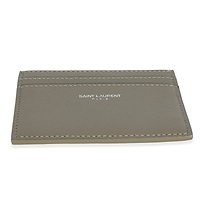 Olive Green Grain De Poudre Credit Card Case