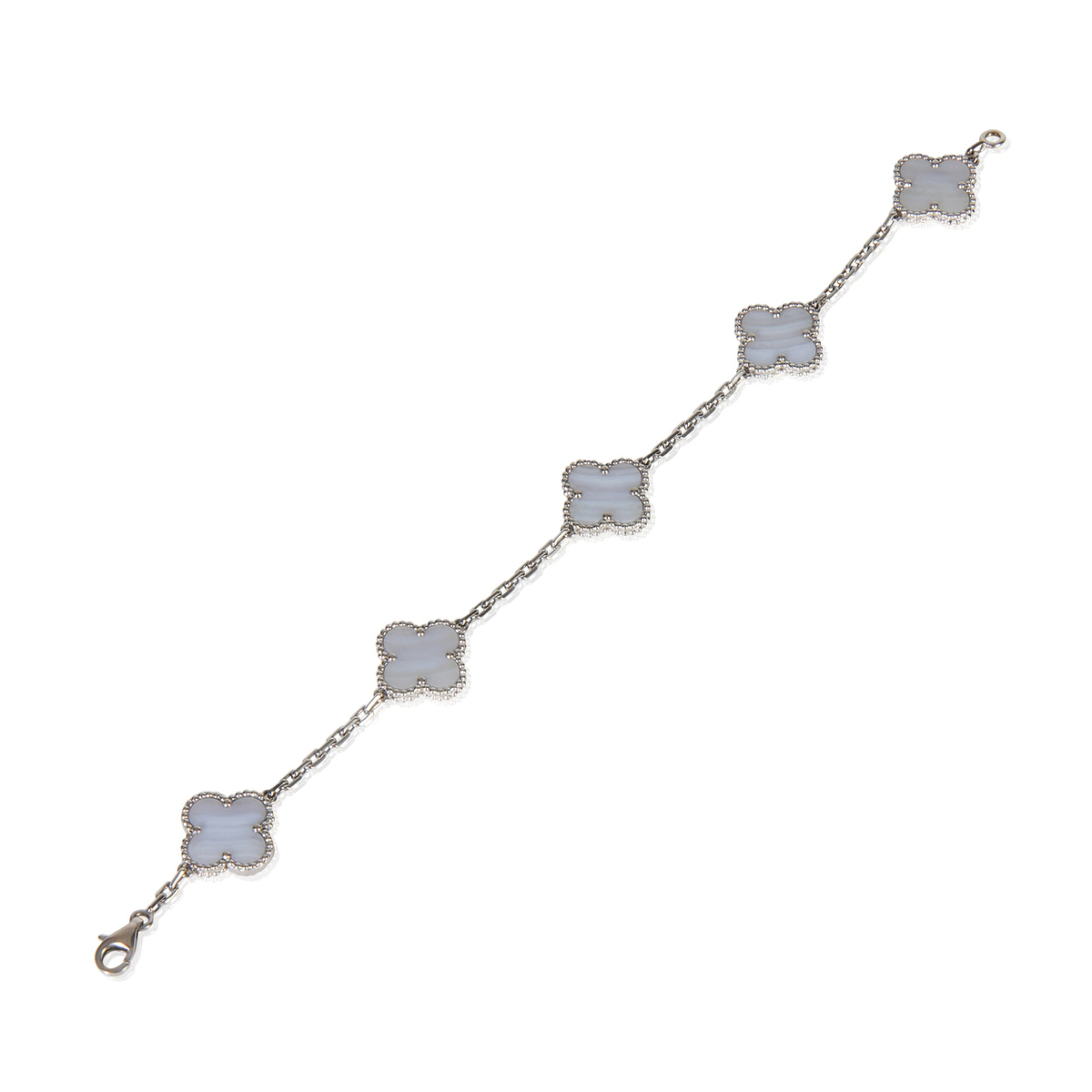 White Gold Chalcedony Vintage Alhambra Bracelet