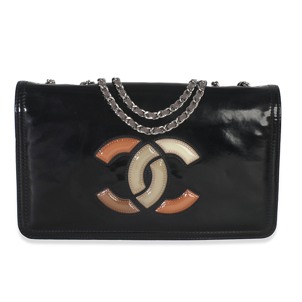 Black Patent CC Lipstick Flap Bag
