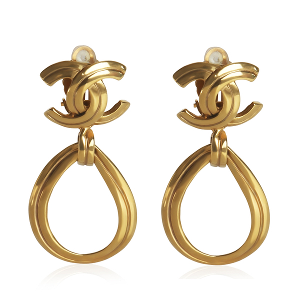 Gold-Plated Vintage 1996 CC Drop Earrings