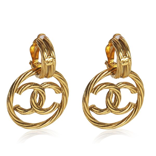 Gold-Plated Vintage 1993 CC Drop Earrings