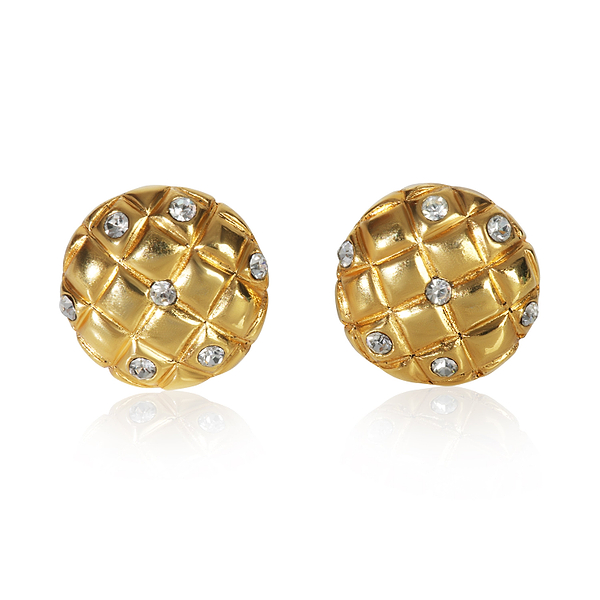 Gold-Plated Vintage Quilted Earrings