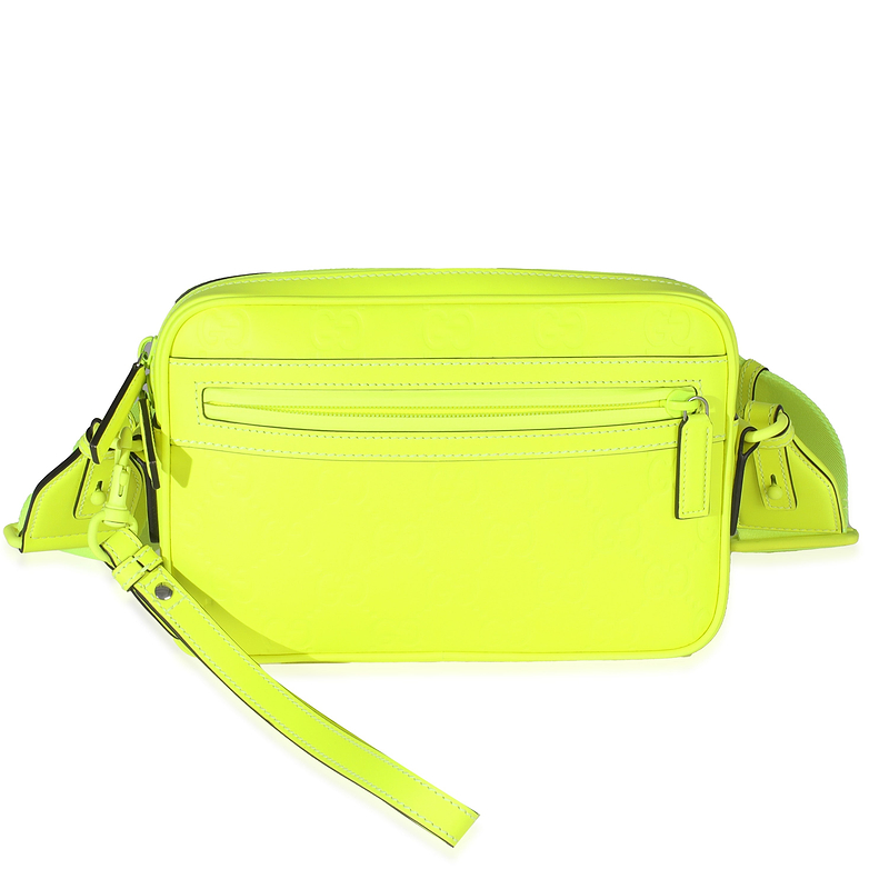Fluorescent Yellow Rubber Effect Monogram GG Crossbody Bag