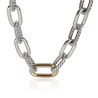 1/4 18K Yellow Gold & Sterling Silver Madison Link Necklace