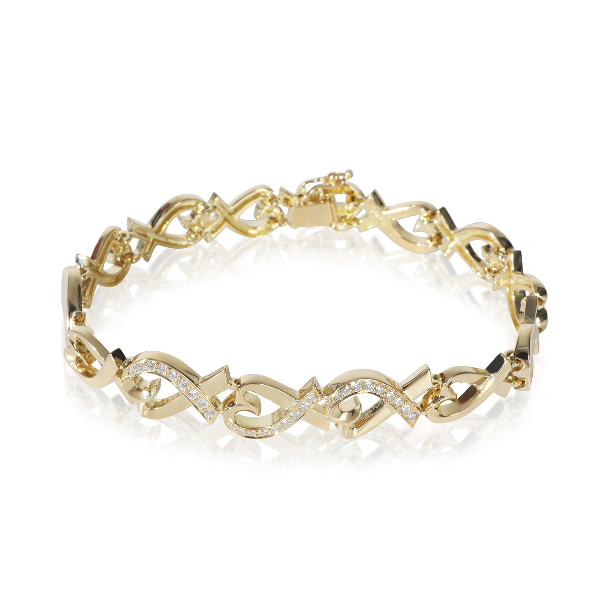 Yellow Gold Diamond Vintage Paloma Picasso Loving Heart Bracelet