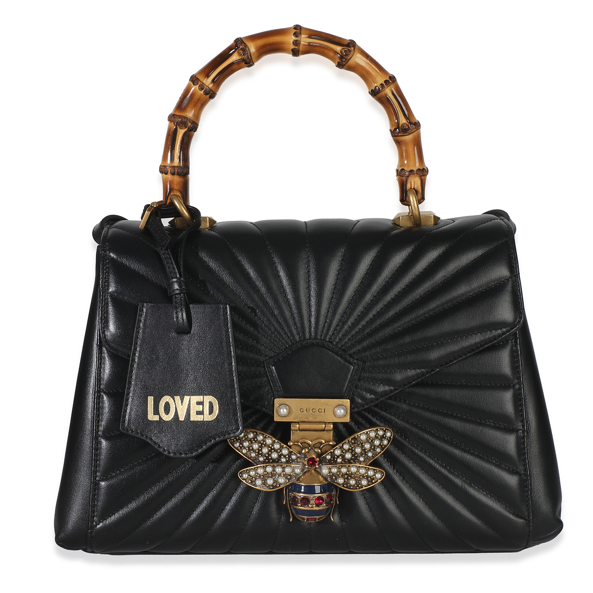 Black Calfskin Queen Margaret Top Handle Bag