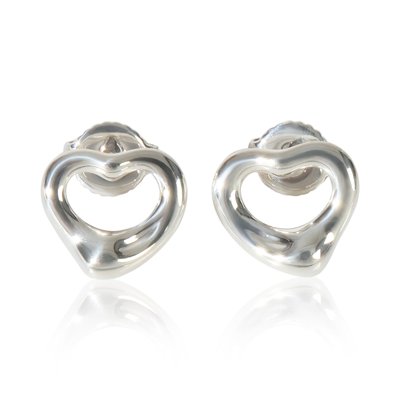 Sterling Silver  Elsa Peretti Open Heart Earrings