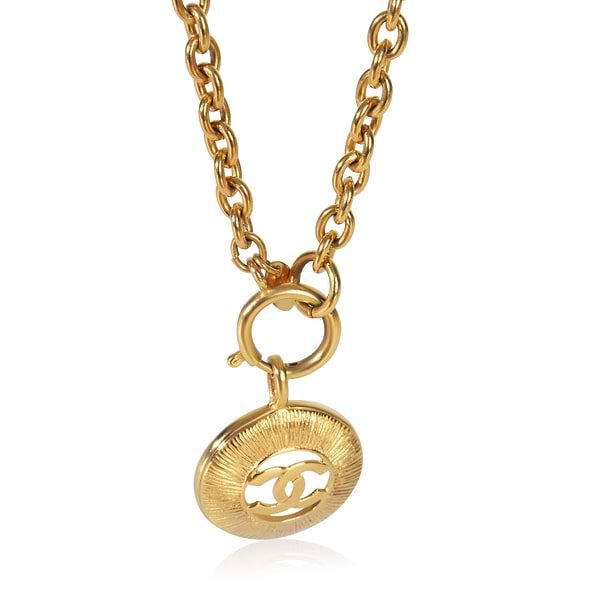 Gold-Plated Vintage Sunburst CC Pendant