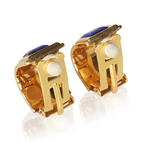 Gold-Plated  Enamel Clip On Earrings