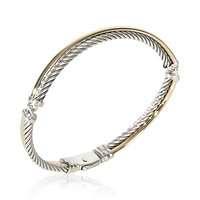 Yellow Gold & Sterling Silver  Crossover Bracelet