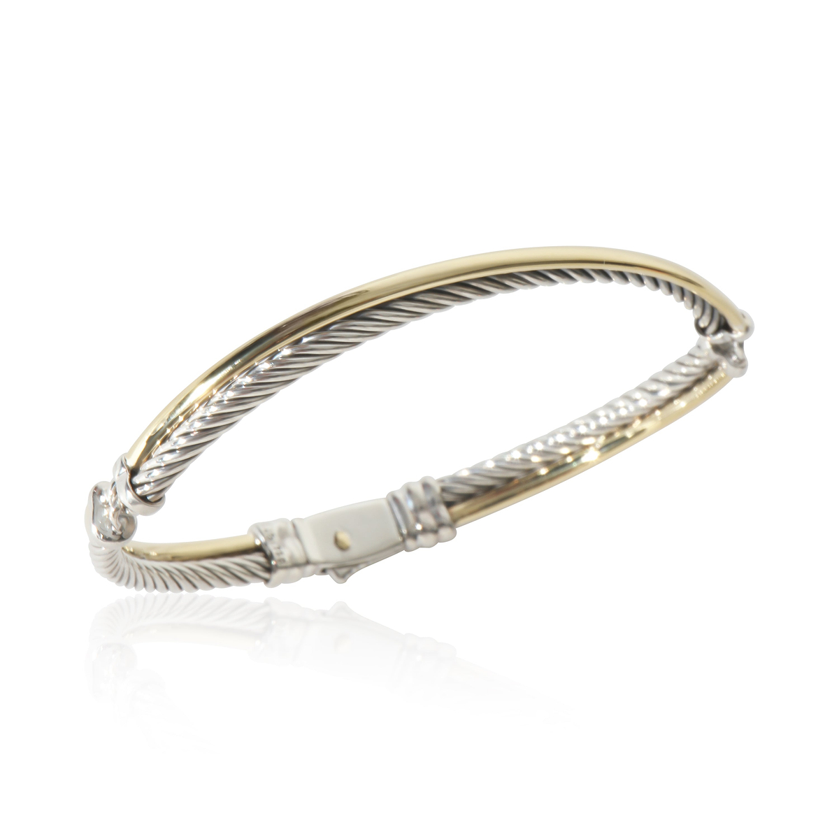 Yellow Gold & Sterling Silver  Crossover Bracelet