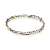 Yellow Gold & Sterling Silver  Crossover Bracelet