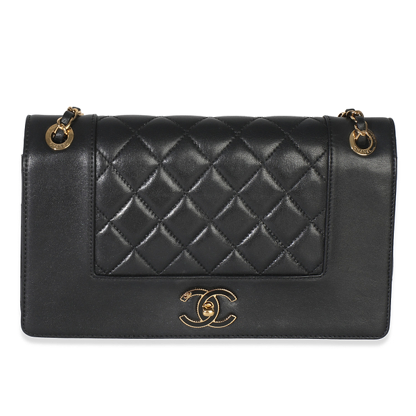 Black Quilted Sheepskin Medium Mademoiselle Flap Bag