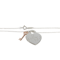 Sterling Silver  Mom Heart & Key Pendant