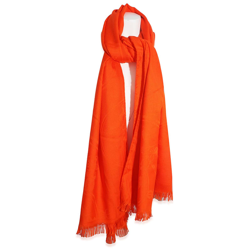 Orange Vif Cashmere Silk New Libris Stole