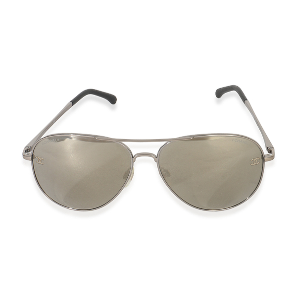 Silver Metal Mirror Lens CC Aviator Sunglasses
