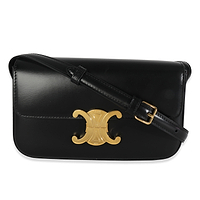 Black Shiny Calfskin Claude Triomphe Shoulder Bag