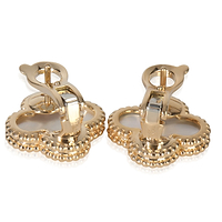 Yellow Gold Mother Of Pearl Vintage Alhambra Earrings