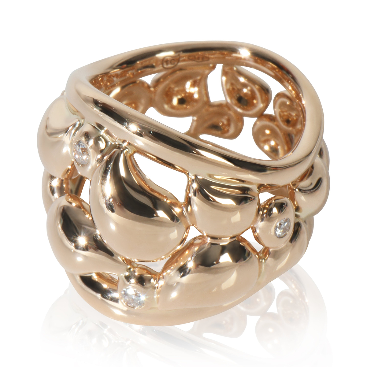 Yellow Gold Diamond Paveline Lace Ring