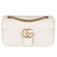 White Calfskin Matelasse Medium GG Marmont Shoulder Bag