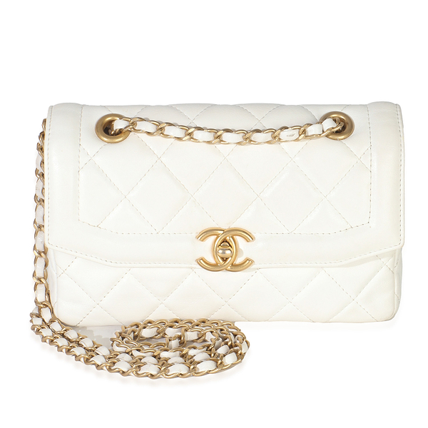 White Quilted Lambskin Small CC Flap Bag