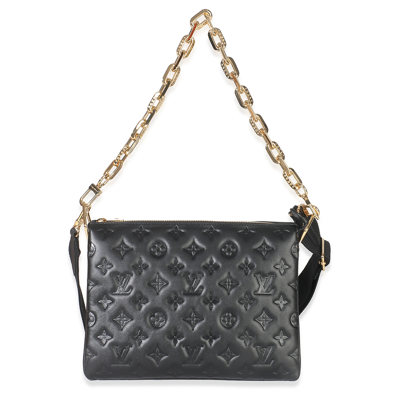 Black Monogram Puffy Coussin PM