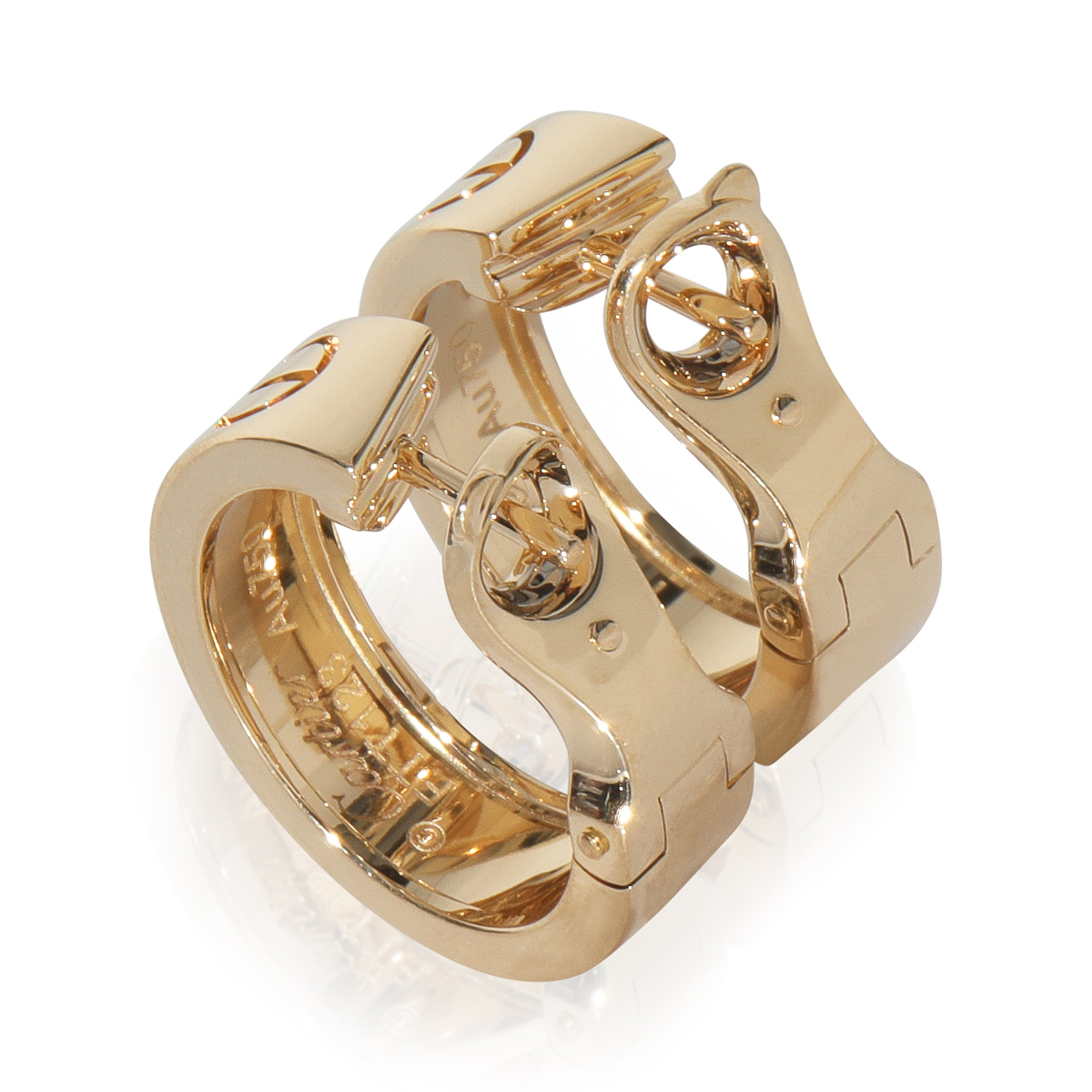 Yellow Gold  Love Hoop Earrings