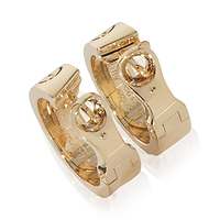 Yellow Gold  Love Hoop Earrings